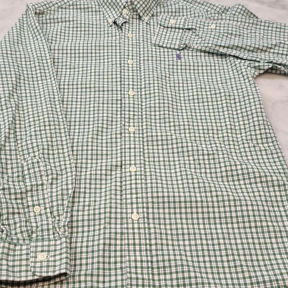 Polo Ralph Lauren Green Plaid Purple Pony Men's Longsleeve Button Down Shirt‎ Sm - Picture 3 of 7